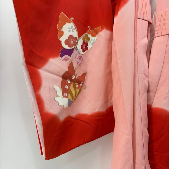 Japanese Kimono Womens XXS Pink Red Robe Costume Traditional Child Dress Up - Picture 13 of 16